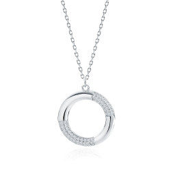 Lantisor argint cerc cu pietre DiAmanti Z1962NR_W-DIA (Argint 925‰ 2,6 g.)